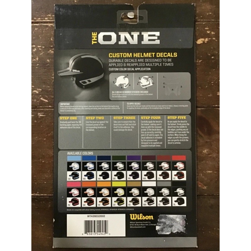 Wilson THE ONE *NEW* THE ONE Custom Baseball/Softball Helmet Decal