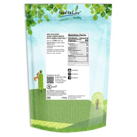 Food to Live - Dry Roasted Sunflower Seed Kernels with Himalayan Salt, 2 Pounds — Oven Roasted Lightly Salted, No Shell, Vegan, Kosher, Bulk.