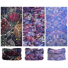 Toes Home 6PCS Outdoor Headband Elastic Seamless Bandana Neck Gaiter Scarf Sport Headwear Boho Series for Yoga Hiking