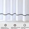 youngseahome White Shower Curtain with Black Border, Modern Chic Faux