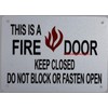 This Is A Fire Door Keep Closed Sign (White Reflective,Aluminium