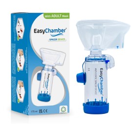 EasyChamber EasyChamber Anti-Static Spacer Device with Adult Mask, Inhaler Chamber, use with Metered Dose Inhaler, BPA and Latex Free