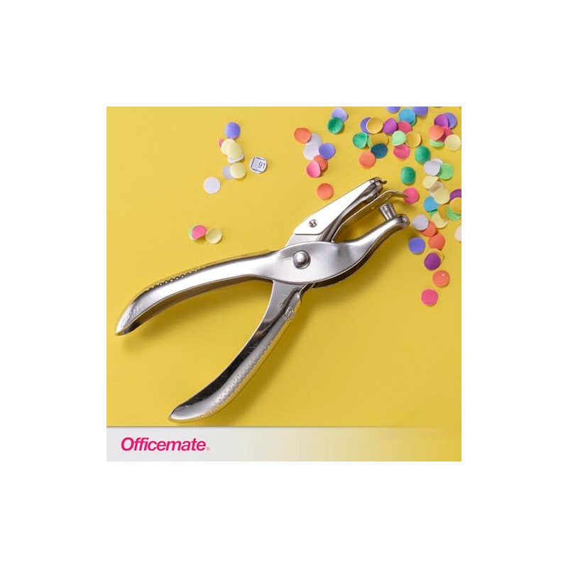 Officemate 1- Hole Punch, 5 Sheet Capacity, Silver (90091)