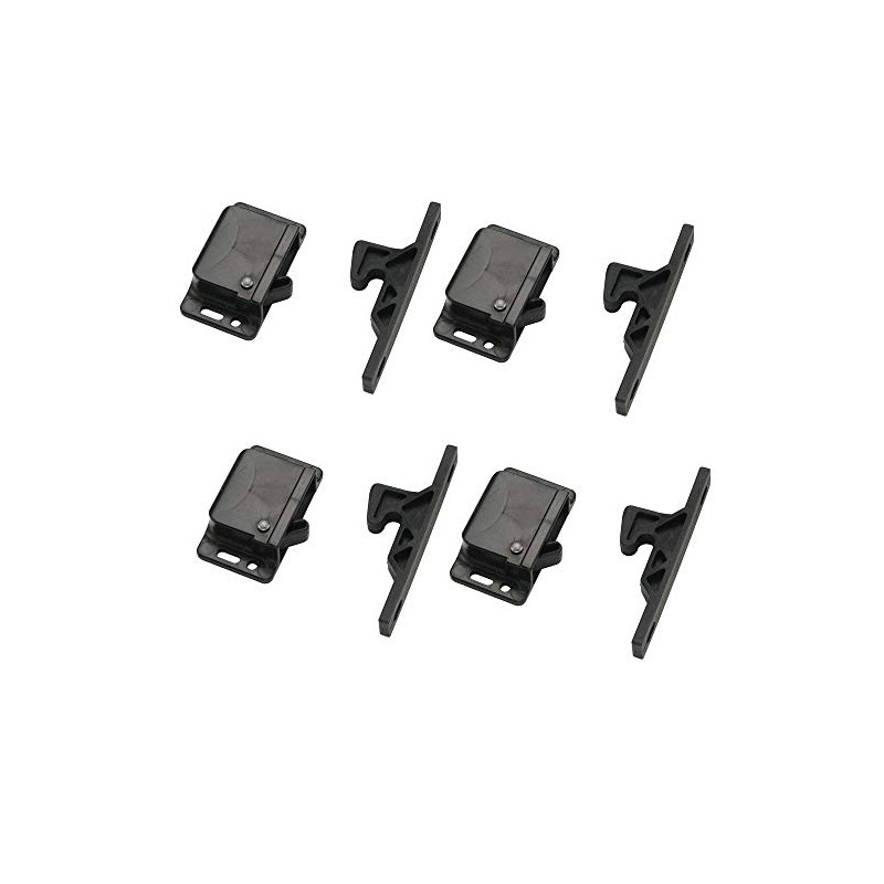 Decorite 5838-4 Pack - RV Cabinet Door Black Push Latch