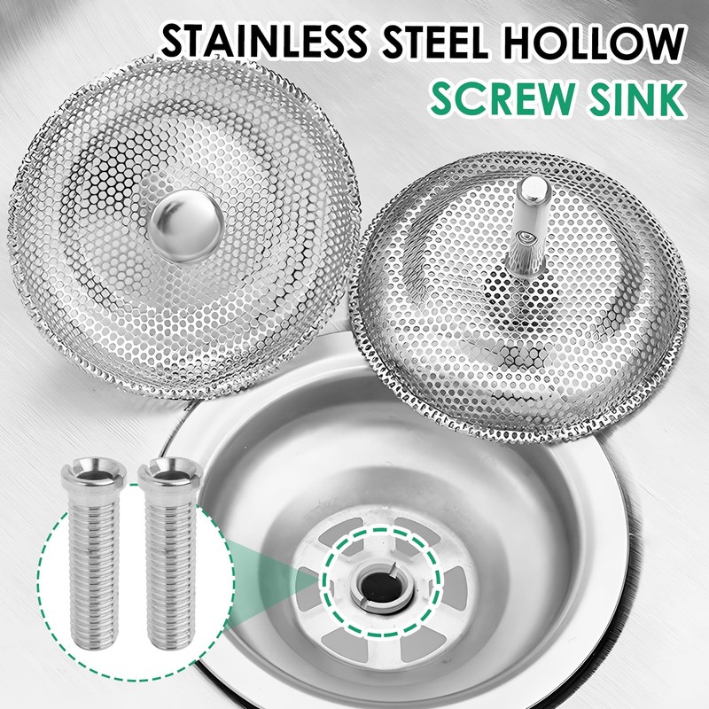 FunWorth 4Pcs 45mm Stainless Steel Hollow Screws, Sink Strainer Replacement