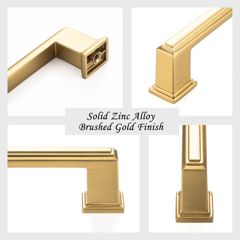 ASKANO 10 Pack 3 Inch Hole Centers, Brushed Gold Cabinet