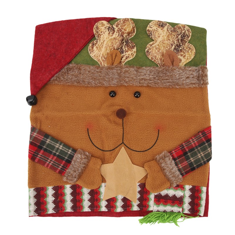 Xmas Dinner Chair Back Covers Easy To Install Soft Anti