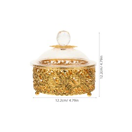 Luxshiny Vintage Candy Jar: European Style Candy Storage Box with Lid for Fruits, Nuts, Snack, Sweets, and Desserts - Golden