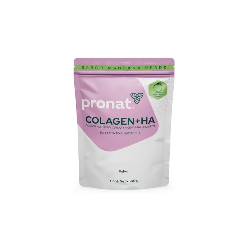 PRONAT | Colágeno Hidrolizado + Ácido Hialurónico, Suplemento Alimenticio, Sabor