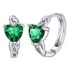 May Emerald Earrings Birthstone Jewelry for Women Sterling Silver Small
