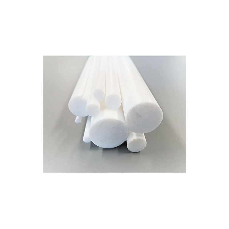 Plastic PTFE Teflon White Round Rod 4, 5, 6, 8,