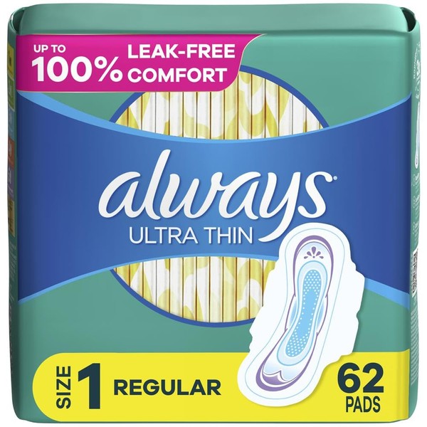 Always Always Ultra Thin Pads with Flexi-Wings, Size 1, Regular,