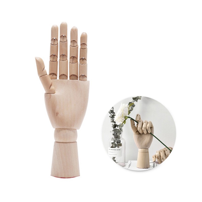 Jointed Hand Plant Holder Flexible Eye Catching Wooden DIY Plant