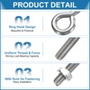sourcing map 5 Pack Eye Bolts, M5 x 25mm 304