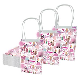 Kakbpe 10Pcs Music Paper Bags, Singer Theme Party Favor Bags, Double Sided Hi Im the Birthday Girl Gift Bags for Bachelorette Music Theme Party Favors