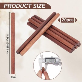 OLYCRAFT 20 Pcs Walnut Dowel Rods 14.9cm Long Walnut Wood Sticks 10mm Unfinished Round Sticks Wooden Carving Blocks Wooden Sticks for Building Model Material DIY Craft Supplies - Coconut Brown