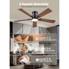 JSAITEE 52Inch Flush Mount Ceiling Fan with Lights Low Profile