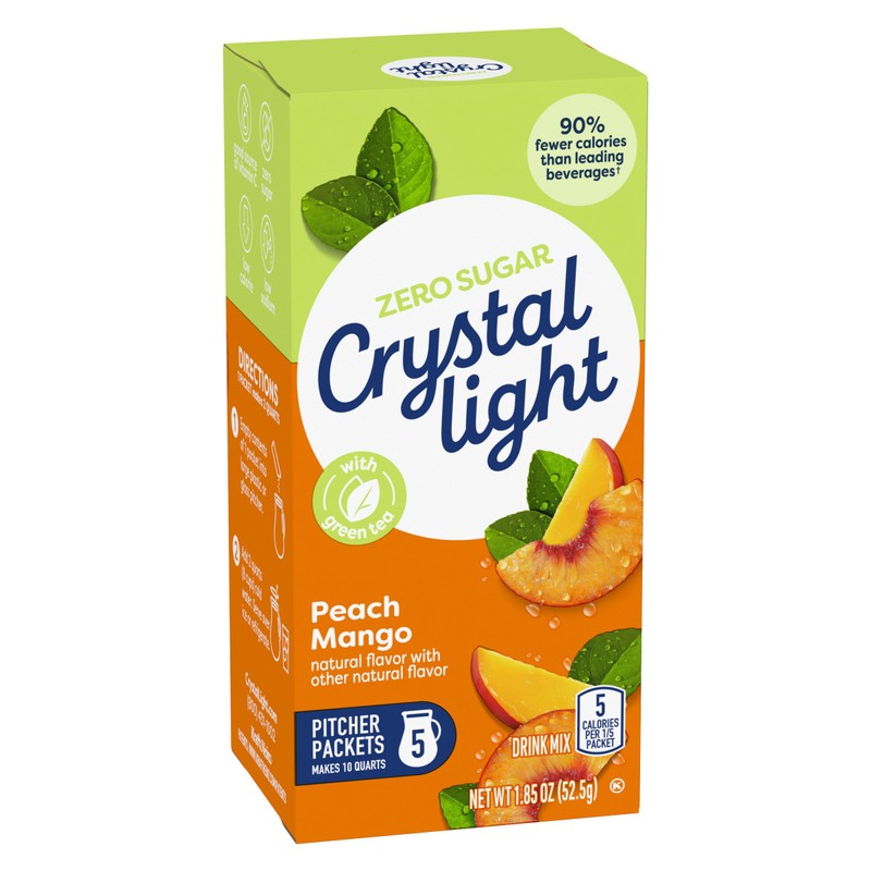Crystal Light Peach Mango Green Tea Drink Mix, 10-Quart Canister