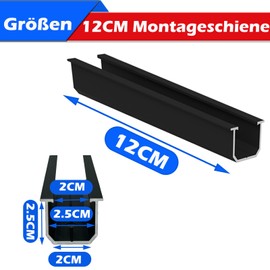 Warmfay Solar Panel Mount Mounting Set, Black 12 cm Aluminium Profile and Adjustable Brackets Attachment for Solar Module, Solar Panel Mount 2 Modules 30-35 mm for Flat Roof, Trapezoidal Sheet Metal