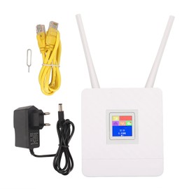 4G LTE CPE WiFi Router 3 Network Interfaces Improved Signal Strength Plug and Play WiFi Router with SIM Card Slot for Monitors