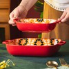 ONCCI Ceramic Baking Dish Set, 2-Piece Hand-painted Porcelain Rectangular Bakware