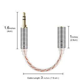 3.5mm Stereo Male to 2.5mm Balance Female Adapter Cable, 6N OCC Copper Silver Plate Audio Cord, Conversion Audio Cable Compatible With FiiO BTR7, Neoteck NTK059, LVY A010 AA012 Audio Player, DAP