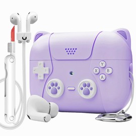 for Airpods 4 Case Cover Cute with Magnetic Anti-Lost Straps & Cleaning Kit,Funny Shockproof Silicone Earphone Protective Compatible with 4th Generation Airpod Case Girly Women Gifts