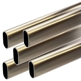 36" Satin Nickel Oval Closet Rod | Heavy Duty Wardrobe Clothes Pole | 5 Pack