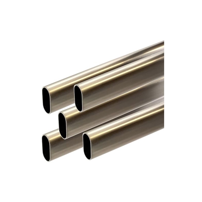 36" Satin Nickel Oval Closet Rod | Heavy Duty Wardrobe