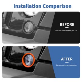 SQQP Front Turn Signal Light Lamp Trim Cover Compatible with 2007-2018 Jeep Wrangler JK JKU(Chrome)