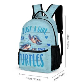 ZCJB-WSRY Sea Turtle Backpack with Lunch Box & Pencil Case, 16 Inch Cute Sea Turtle Themed Bookbag, Adjustable Lightweight Large Capacity, Colorful Backpack Set for Kids Girls Boys School