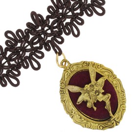 Steampunk Brown Lace Choker Necklace Fairy Pendant Necklace For Women