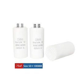 CBB60 Anlaufkondensator mit doppeltem Einsatz 25UF 450VAC 50/60Hz - für Motoren, Pumpen usw. (CBB60 75UF)