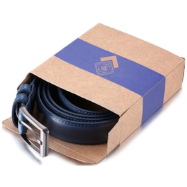 GALLERY SEVEN Cinturones para hombre - Cinturón de vestir casual de piel genuino, marino, 42W