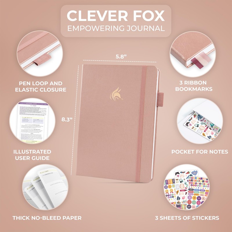 Clever Fox Empowering Journal for Teen Girls (Rose Gold)