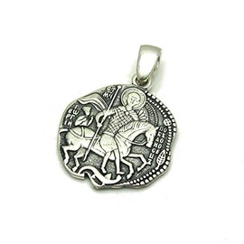 Sterling silver pendant solid 925 Saint George PE001114