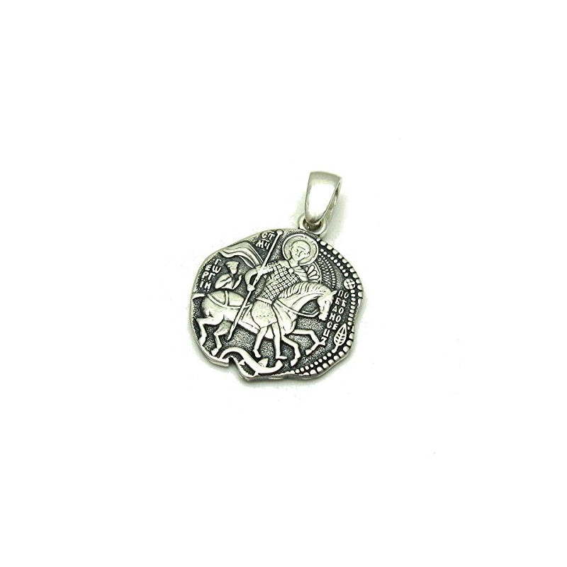 Sterling silver pendant solid 925 Saint George PE001114
