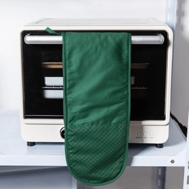 QFUNACCESS - Manopla doble resistente al calor de 7.5 x 32 pulgadas con algodón flexible, resistente al calor hasta 450 F (verde)