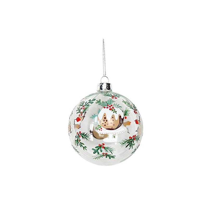 Gisela Graham Painted Christmas Pudding Christmas Bauble (8cm)