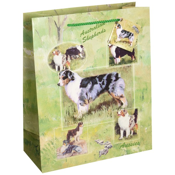 AUSTRALIAN SHEPHERD GIFT BAGS, SET OF 5 Large Gift Bags by Ruth Maystead