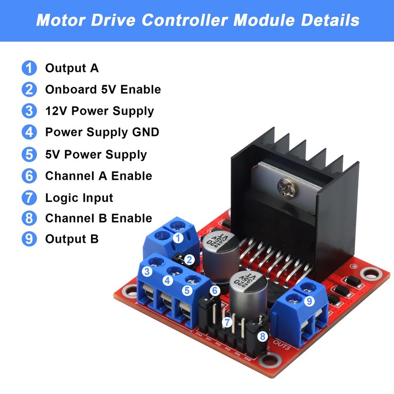 L-298N Motor Drive Controller Board Module Dual H Bridge DC