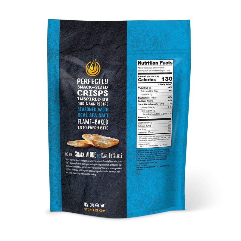 Stonefire, Naan Crisp Sea Salt, 6 Ounce