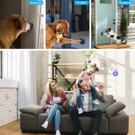 Wireless Dog Doorbell, Dog Bells for Potty Training IP65 Waterproof Touch Button Doggie Doorbell 1000ft Long Range with 20 Melodies 4 Modes LED Flash (2 Transmitter)