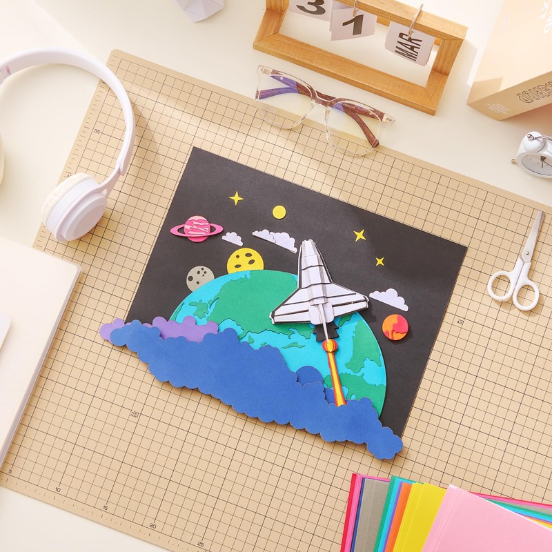 Coloured Cardstock - 60 Sheets 12 Colours Colour Cardstock A4