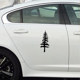 NBFU Decals Pine Tree Landscape Adventure 1 (Black) (Set of 2) Premium Waterproof Vinyl Decal Stickers for Laptop Phone Accessory Helmet Car Bumper Mug Tuber Cup Door Wall Decoration