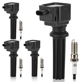 UF670 Ignition Coil & LTR6BHX Double Iridium Spark Plug for Ford Focus Edge Escape Explorer Fusion Mustang Taurus EcoSport/Jaguar F-Pace XE XF/Lincoln MKC MKT MKZ/Land Rover LR2 Replace# DG546 5C1873
