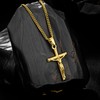murtoo Jesus Cross Necklace for Men, Sliver and Gold Men’s