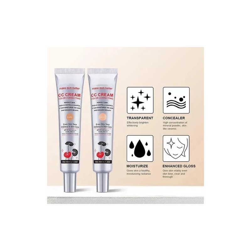 Crema Cc Que Cambia De Color Coreana,2 En 1 Para