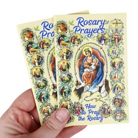 Needzo Illustrated Rosary Prayer Book, Full-Color Mysteries Guide, 54 Pages, 3.5" x 5.5" (Pack of 2)