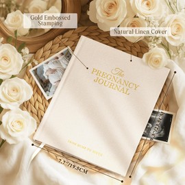 Lanpn My Pregnancy Journal Memory Book for First Time Mom, 156 Page Pregnant Announcement Must Have Planner Scrapbook, Pregnancy Tracking Diary Mom to Be Keepsake Gift for Expecting New Parent Beige